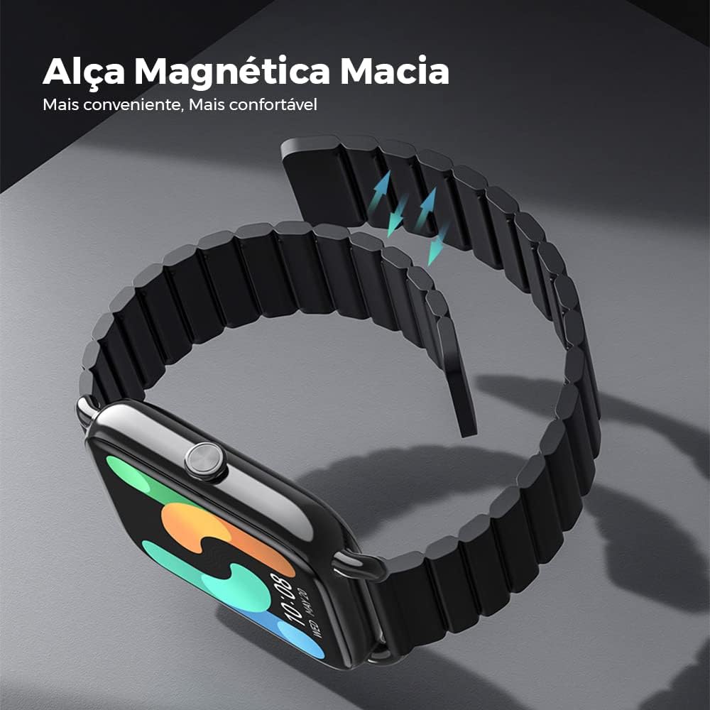 Smartwatch H.aylou Rs4 Plus Tela Amoled de 1.78 polegadas Pulseira Magnética Bluetooth 5.1 Bateria Até 10 dias Modos Esportivos Compatível com Android e Ios Garantia Nacional/No Brasil na Amazon