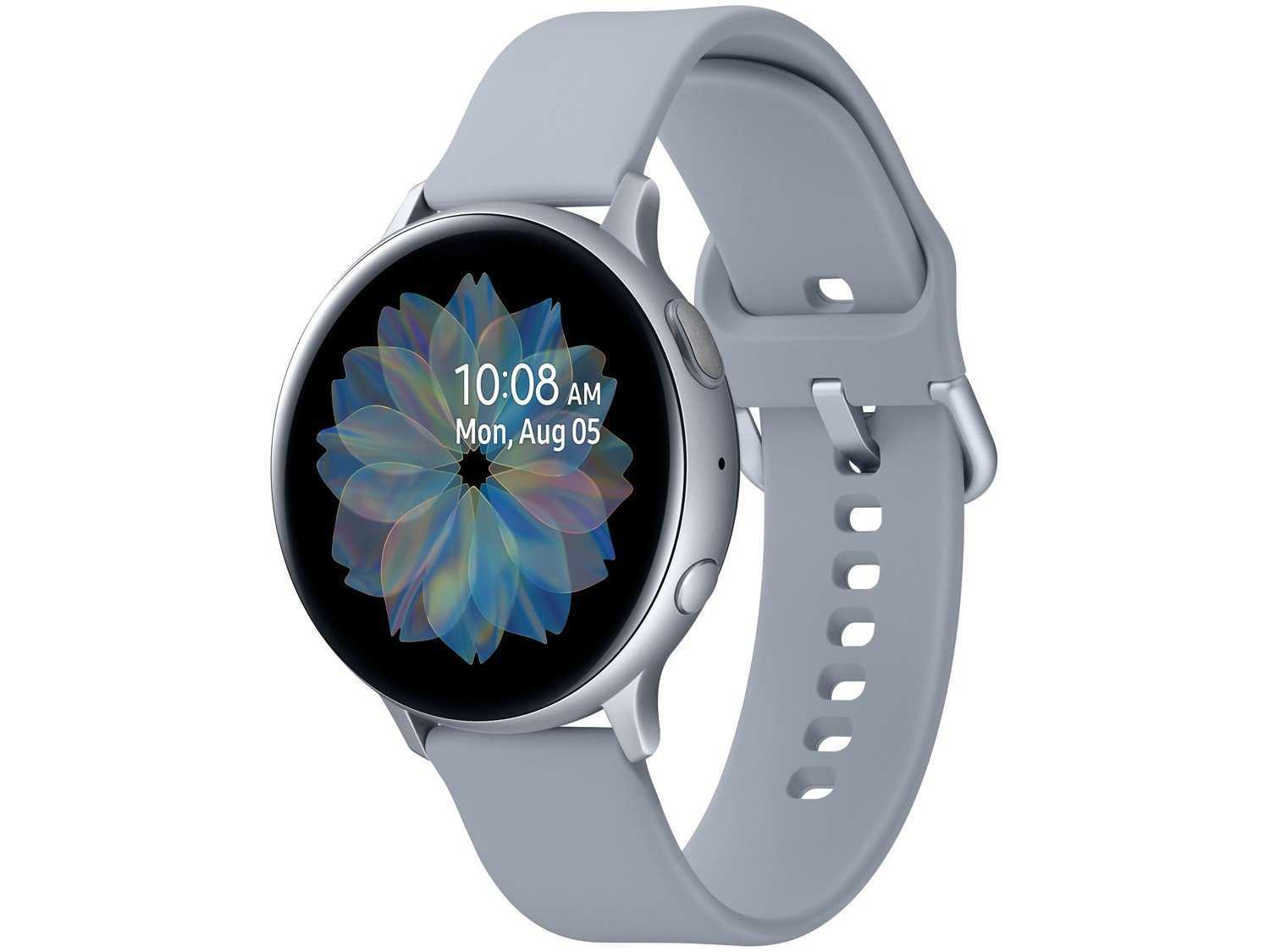 Smartwatch Samsung Galaxy Watch Active2 BT 44MM Prata com Tela Super Amoled de 1.4", Bluetooth, Wi-Fi, GPS, NFC e Sensor de Frequência Cardíaca na Casas Bahia