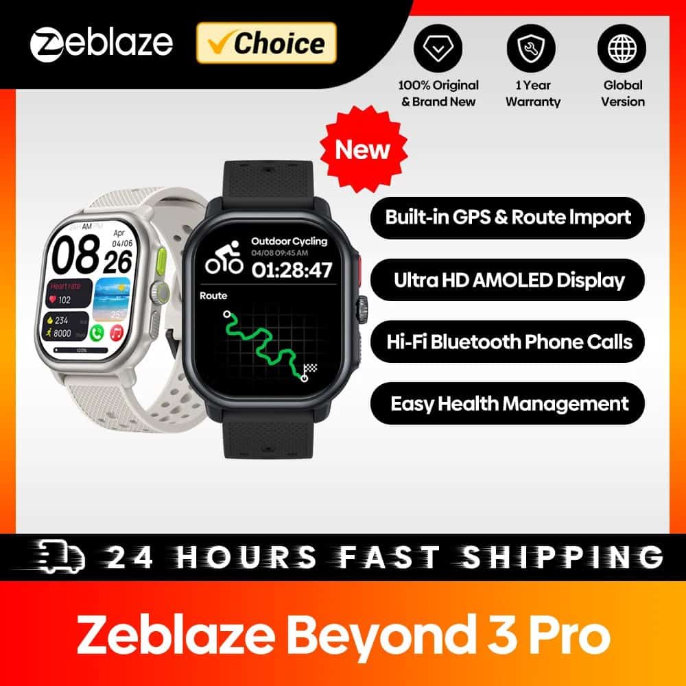 Smartwatch Zeblaze Beyond 3 Pro GPS Cupom na Aliexpress