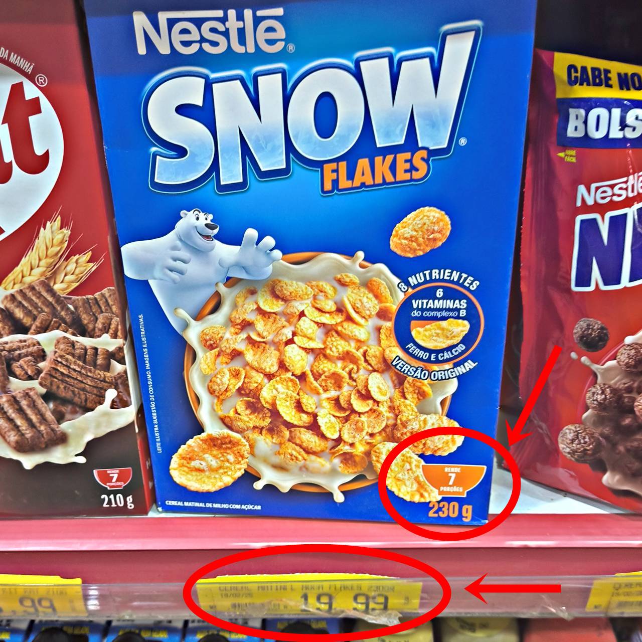 Snow Flakes Cereal Matinal Tradicional Leve 620G Embalagem Econômica na Amazon