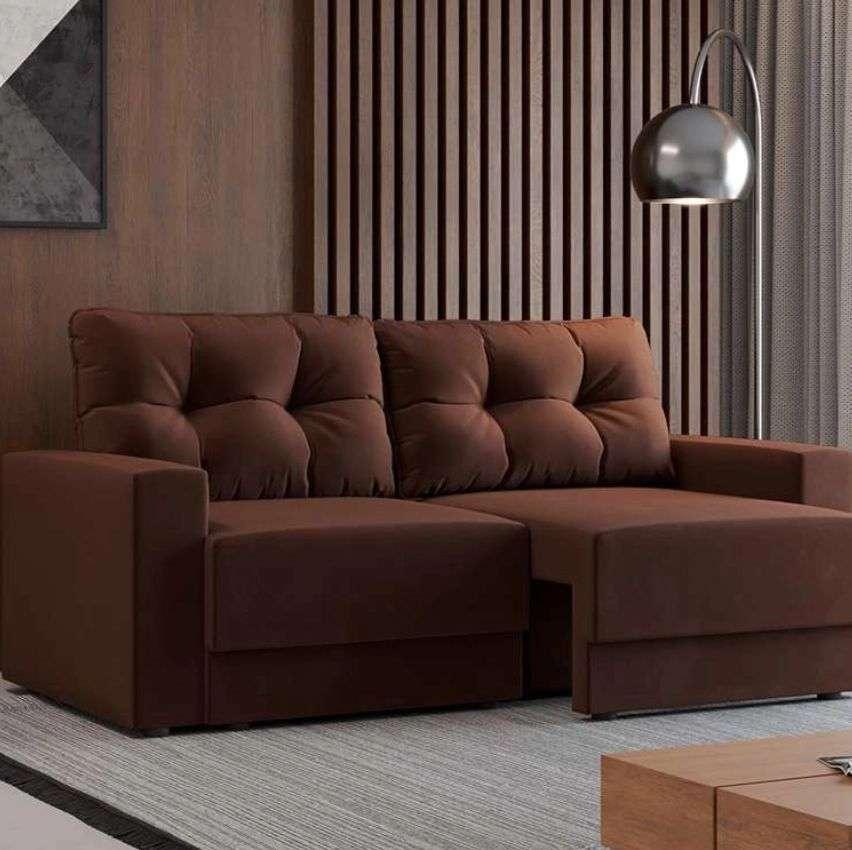 Sofá 2 Lugares Retrátil Lubeck Suede Marrom 140 cm na Americanas
