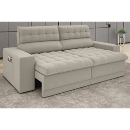 Sofá 3 Lugares Assento Retrátil e Reclinável Velosuede  2,00m Ômega - Netsofas na Magazine Luiza