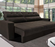 Sofá 3 lugares Cama inBox Clean com Assento Retrátil, Encosto Reclinável em Tecido Velusoft e 170cm de Largura na Casas Bahia