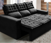 Sofá 3 Lugares Retrátil e Reclinável Cama Inbox Slim 2,00m Velusoft – Preto na Amazon