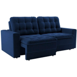 Sofá 3 Lugares Retrátil Lubeck Plush Suede Azul Marinho 180 cm na Americanas
