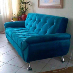 Sofá 3 Lugares Revestimento Suede Larissa Style Linoforte na Magazine Luiza