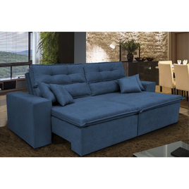 Sofá Cairo 1,82m Retrátil Reclinável, Molas no Assento, 4 Almofadas Tecido Suede - Cama InBox na Lojas Colombo