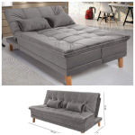 Sofá Cama Berlim Plus 3 Lugares em Veludo Império Estofados na Magazine Luiza