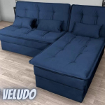 Sofá-cama Casal 3 Lugares Fixo Reclinável Veludo Matrix Dafne na Magazine Luiza