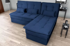 Sofá-cama Casal 3 Lugares Fixo Reclinável Veludo Matrix Dafne na Magazine Luiza