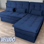 Sofá-cama Casal 3 Lugares Fixo Reclinável Veludo Matrix Dafne na Magazine Luiza