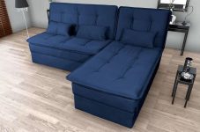 Sofá-cama Casal 3 Lugares Fixo Reclinável Veludo Matrix Dafne na Magazine Luiza