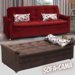 Sofá-cama Casal 3 Lugares Reclinável Suede – Matrix Nanda na Magazine Luiza