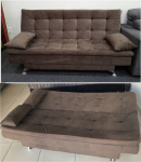 Sofá-Cama Casal 3 lugares Suede Matrix Salomé na Magazine Luiza