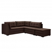 Sofá De Canto 6 Lugares Com Puff Veluplus Vegas na Magazine Luiza