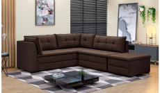 Sofá de Canto 6 Lugares com Puff Veluplus Vegas na Magazine Luiza