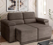 Sofá Retrátil Desmontável Suede 2 Lugares Fox – Marrom na Casas Bahia