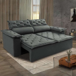 Sofá Retrátil e Reclinável Cama Inbox Compact 1,50m Tecido Suede Velusoft Cinza na Amazon