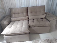 Sofá Retrátil Reclinável 3 Lugares Suede Veludo – Arezzo BestHouse na Magazine Luiza