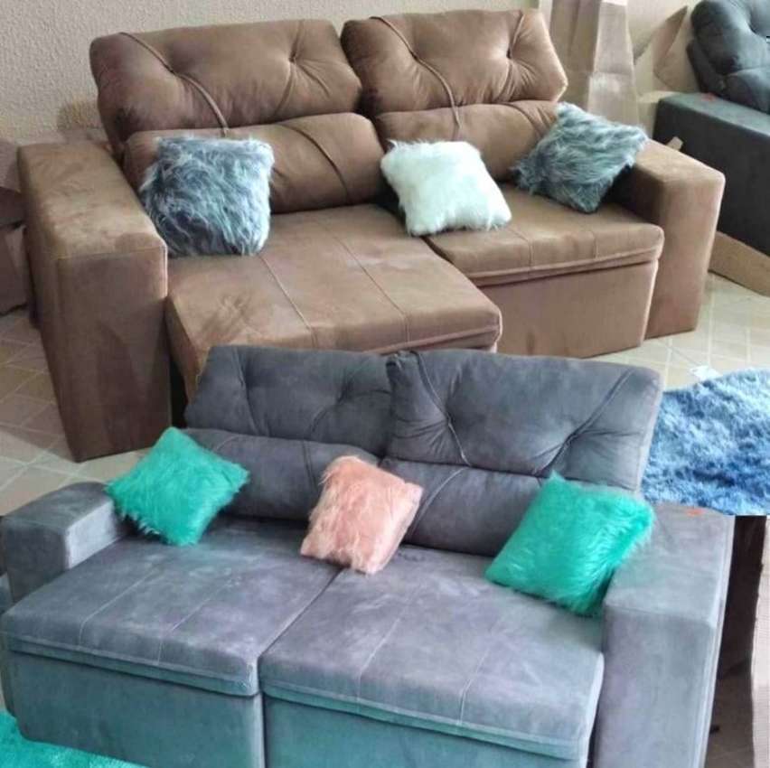 Sofá Retrátil Reclinável 3 Lugares Suede – Bipartido Phormatta Evolution SMP na Magazine Luiza