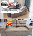 Sofá Retrátil Reclinável 3 Lugares Suede – Bipartido Phormatta Evolution SMP na Magazine Luiza