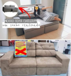 Sofá Retrátil Reclinável 3 Lugares Suede – Bipartido Phormatta Evolution SMP na Magazine Luiza