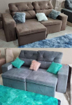 Sofá Retrátil Reclinável 3 Lugares Suede – Bipartido Phormatta Evolution SMP na Magazine Luiza