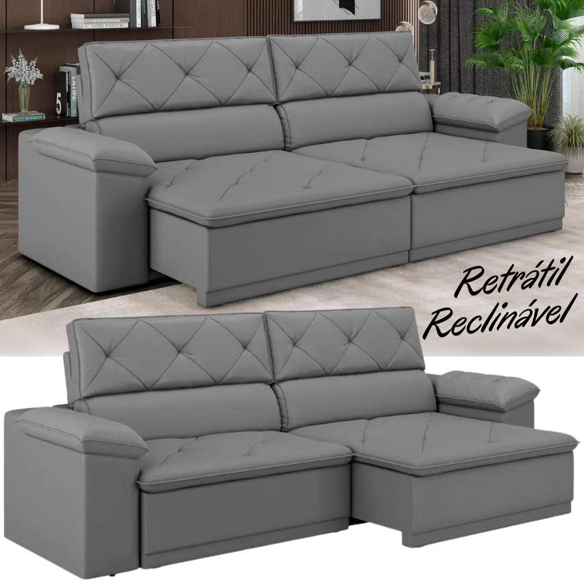 Sofá Retrátil Reclinável 3 Lugares Veludo Caribe – Flexforma Estofados na Magazine Luiza
