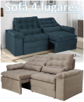 Sofá Retrátil Reclinável 4 Lugares Velosuede na Magazine Luiza