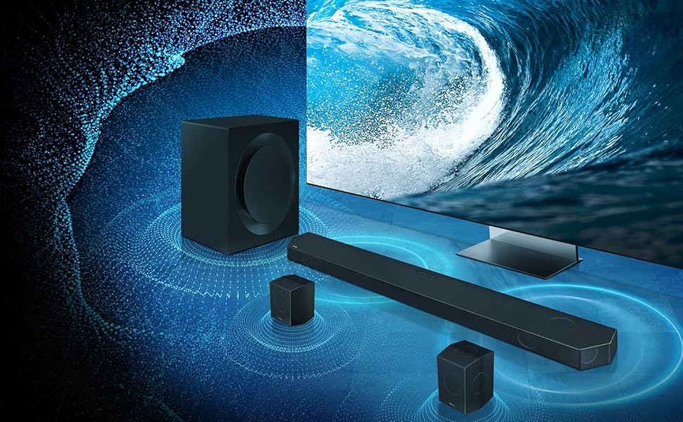 Soundbar Samsung HW-Q990D, com 11.1.4 canais,Wireless Dolby Atmos, Sincronia Sonora e Alexa integrado na Amazon