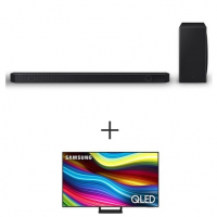 Soundbar Samsung HWQ800C, 5.1.2 Canais, Alexa Int. + Smart TV Samsung QLED 4K 85" Polegadas - QN85Q70 na Fastshop