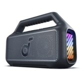 soundcore Boom 2 da Anker, alto-falante 80W, Subwoofer, BassUp 2.0, 24H, IPX7 à Prova d’Água, Flutuante, Luzes RGB, USB-C, Equalizador Personalizado, Bluetooth 5.3, Portátil para Camping e Praia na Amazon