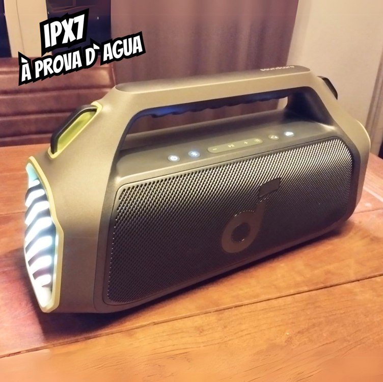 Soundcore Boom 2 Plus da Anker Caixa de Som Portáteis Bluetooth Alto-falante Externo, 140W, 2+2 Canais, BassUp™ 2.0, 20H de Reprodução, Carregamento Rápido, IPX7, Luzes RGB, Power Bank na Amazon