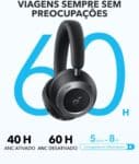 soundcore Space One Pro da Anker, Fones com Cancelamento Adaptativo de Ruído Ativo, 6 Mics, Design Super Dobrável, 60h de Áudio Sem Perdas, Carregamento Ultra-Rápido, Áudio Sem Fio Hi-Res, Confortável na Amazon