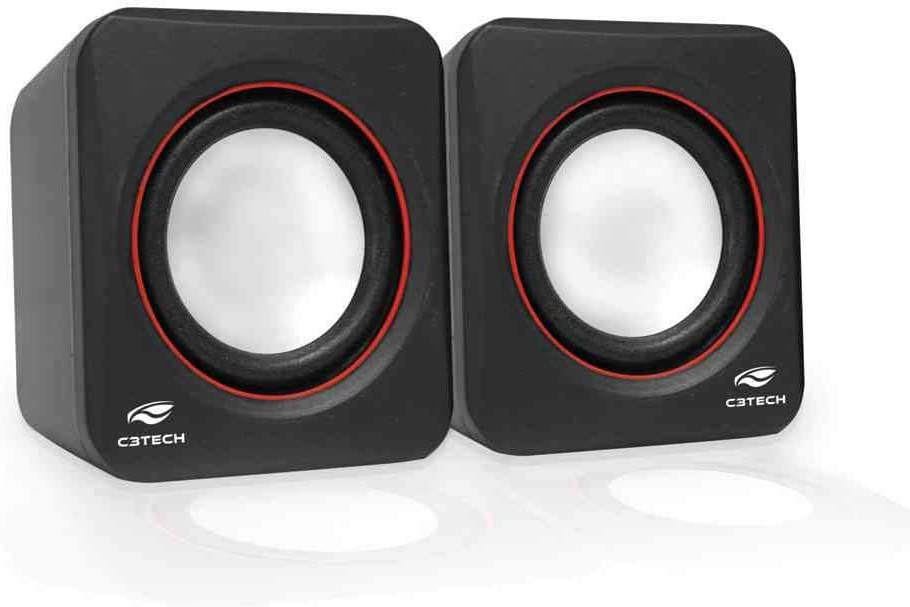 Speaker C3Tech SP-301 Preto – Sistema De Audio 2.0 P2 Com Blindagem Eletromagnética na Amazon