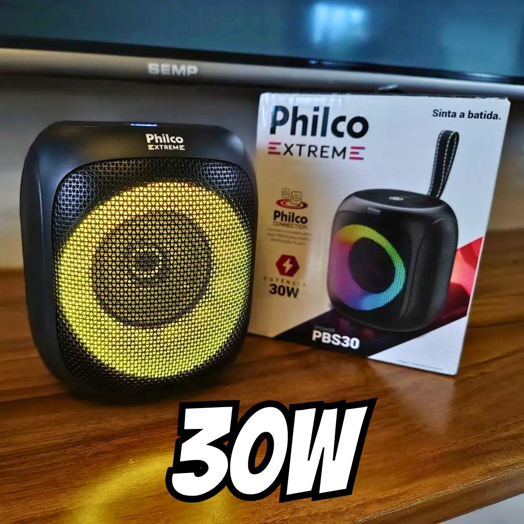Speaker Philco PBS30 Flash Lights Bluetooth V5.1 30W na Carrefour