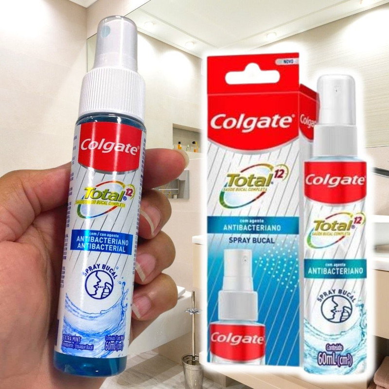 Spray Bucal Colgate Total 12 Spray bucal com agentes antibacterianos 60ml na Amazon
