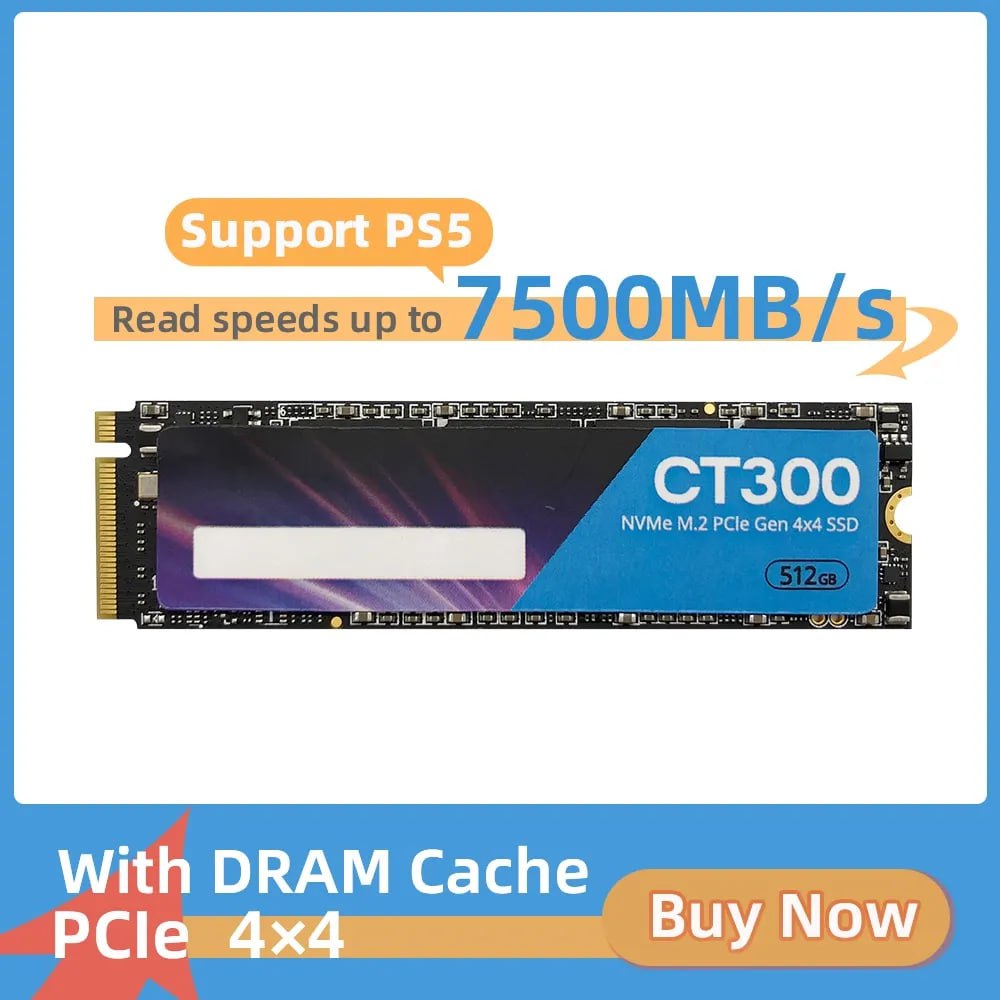 SSD NVME MiWhole GEN4 CT300 7500MB/s na Aliexpress