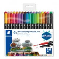 STAEDTLER Caneta Permanente, Dua Ponta Dupla, Estojo 36 Cores, 3187 TB36 02, Multicolorido, Pack Of 36 na Amazon