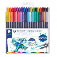 STAEDTLER Canetas Brush Pen, Ponta Dupla Aquarelável, 3001 TB36, 36 Cores, Multicolorido, Pack Of 36 na Amazon