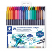 STAEDTLER Canetas Brush Pen, Ponta Dupla Aquarelável, 3001 TB36, 36 Cores na Amazon