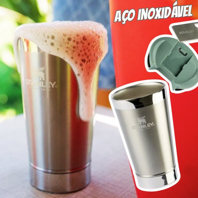 Stanley Copo Térmico de Cerveja com Tampa Stainless Steel | 473ml na Amazon