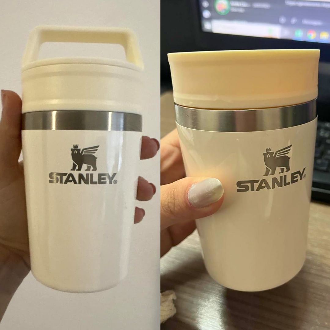 Stanley – Copo de Café Térmico, Caneca de Viagem Café Go com Tampa de Duas Partes Para Beber e Alça de Transporte, Garrafa Térmica de Aço Inoxidável, 236 ml, Cream na Amazon