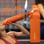 Stanley – Garrafa de água Aerolight com tampa de fluxo rápido, copo isolado a vácuo para bebidas frias, aço inoxidável leve, 710 ml, Tigerlily na Amazon