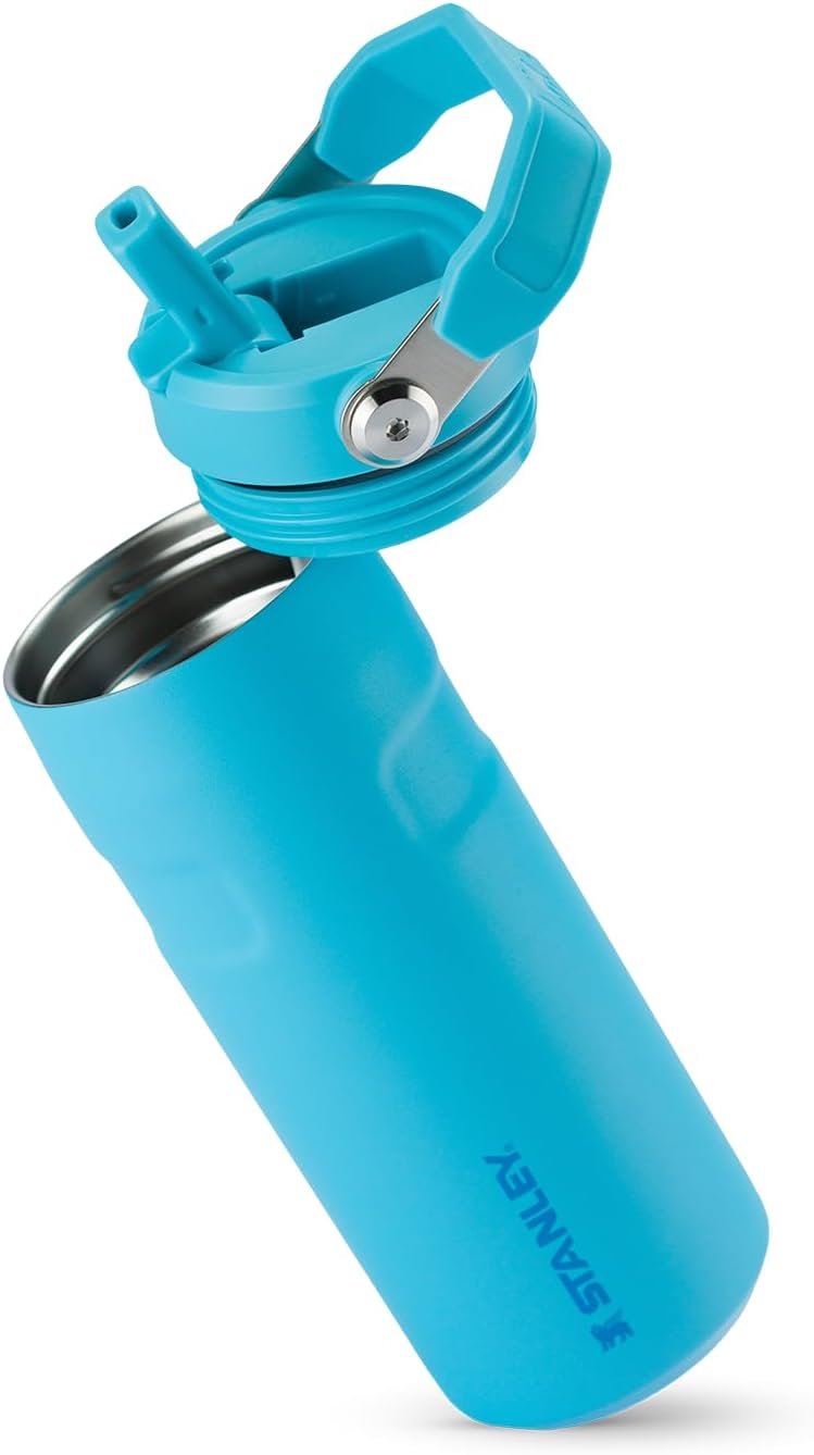 Stanley – Garrafa de Água Aerolight Flip Straw, Canudo Integrado, Abertura Grande, Aço Inoxidável Leve, 473ml Splash na Amazon
