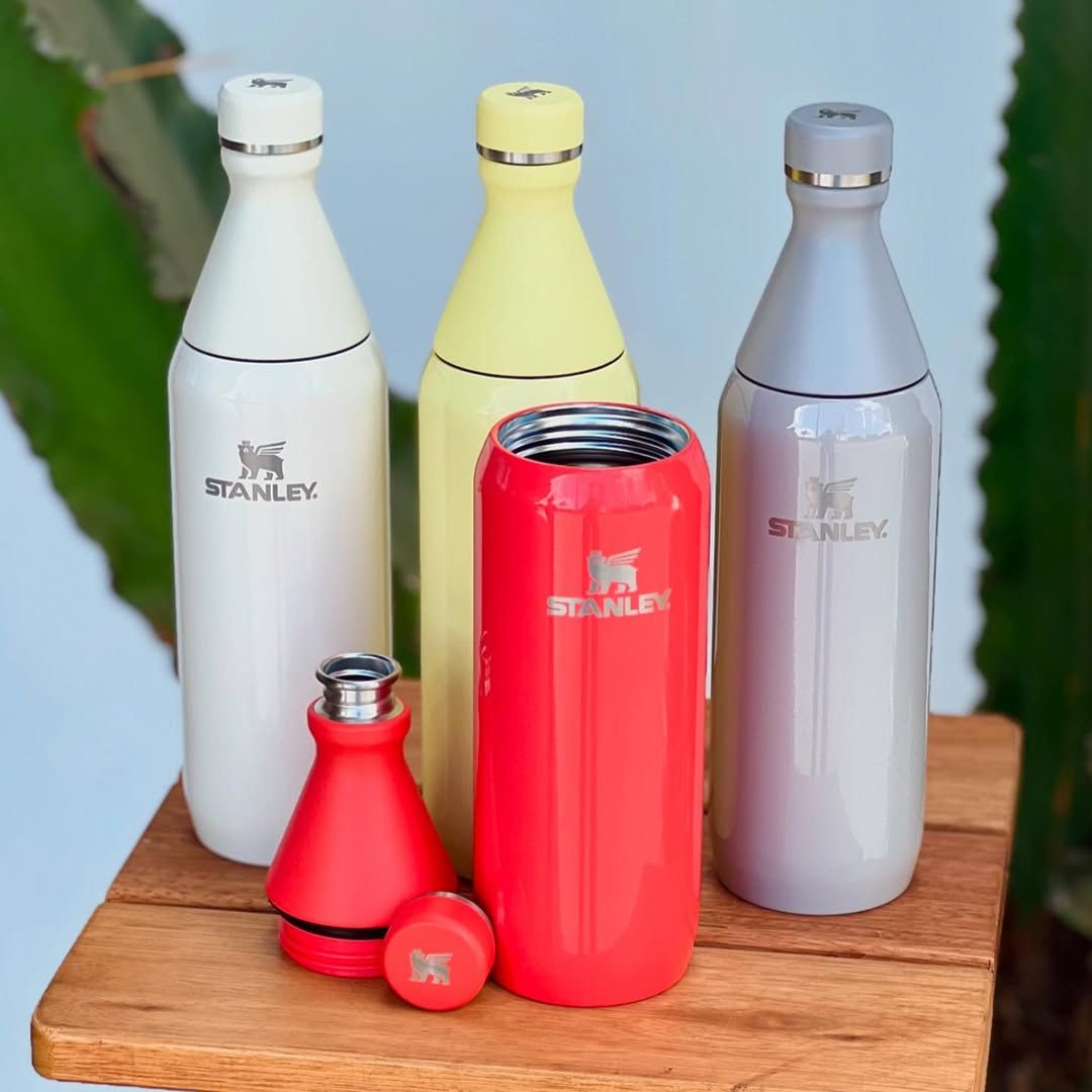 Stanley – Garrafa térmica Slim Bottle para água e bebidas frias, colarinho removível para adicionar gelo, à prova de vazamentos, aço inoxidável, 591 ml na Amazon