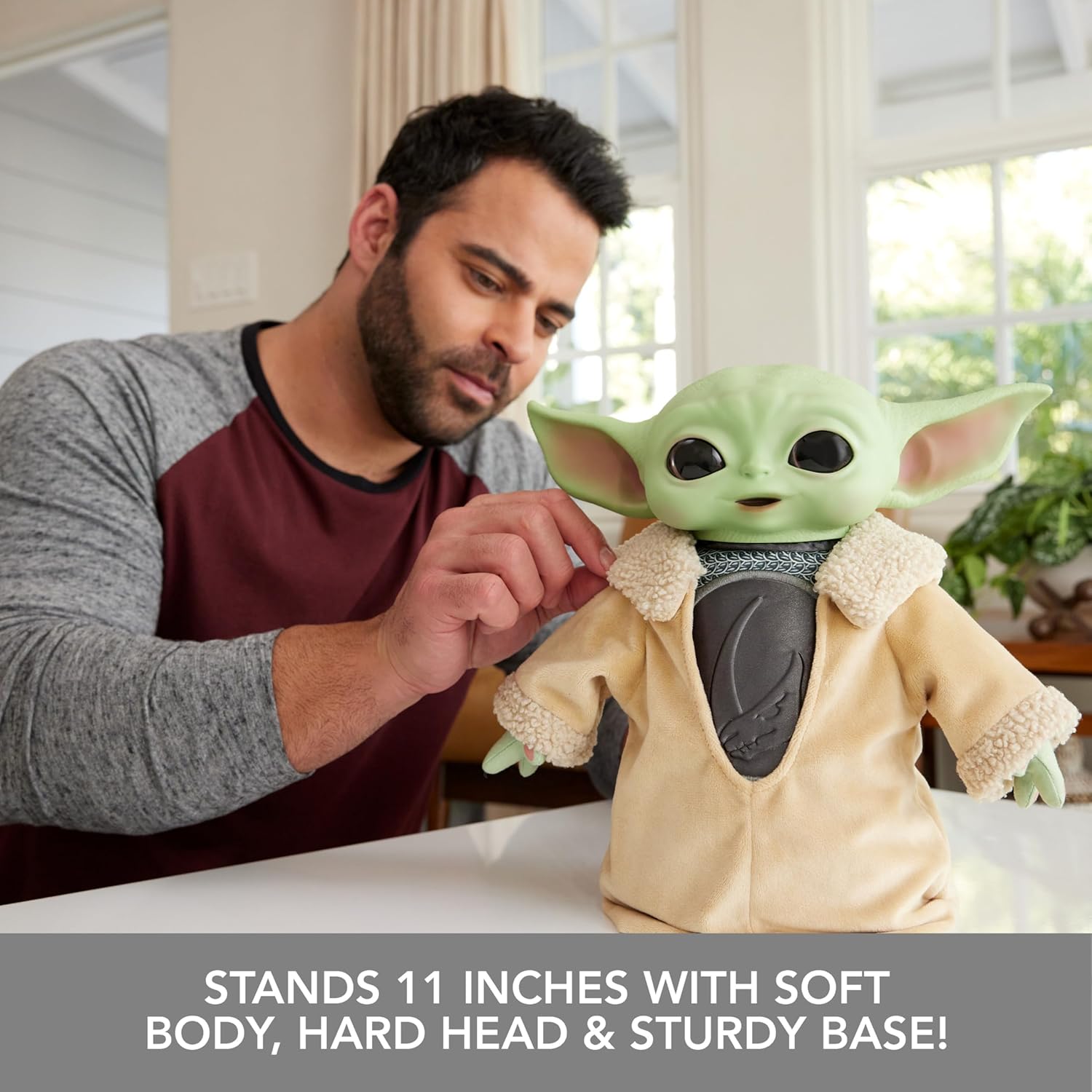 Star Wars, Pelúcia Grogu com Armadura Beskar, 21 cm de Altura, Inspirado na série Star Wars: The Mandalorian, Mattel na Amazon