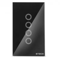 Steck, Interruptor Inteligente 4×2”, Touch Wi-Fi Steck Ambiente Conectado, 4 Módulos, Bivolt, Preto na Amazon