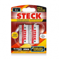 Steck Pilhas Alcalinas 1.5V Tipo C Pack C/ 2 Unidades na Amazon