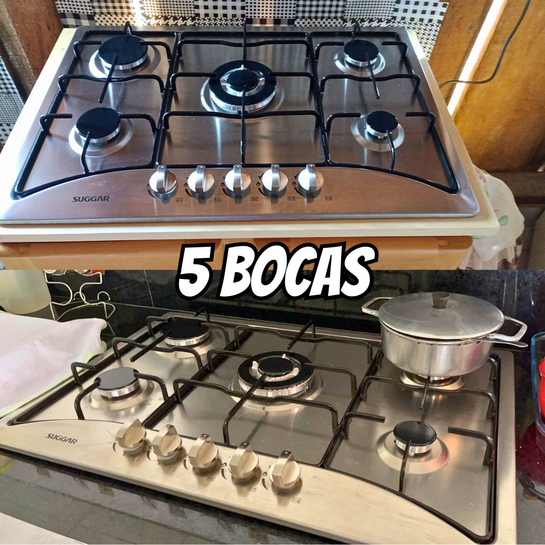 Suggar Cooktop A Gás 5 Bocas Mesa Em Aço Inox Tripla Chama Central Bivolt Fg5135ix na Amazon